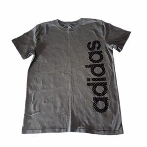 Adidas Gray Short Sleeve Top sz L 14/16 Boys Youth